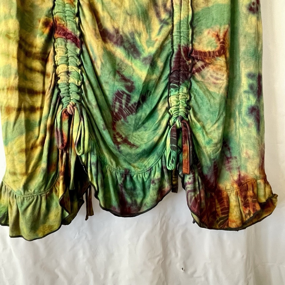 Jayli Women Sz L Tie Dye Isla Skirt Fairy Cut Hem Cinch Tie Boho Hippie Festival - Picture 3 of 7